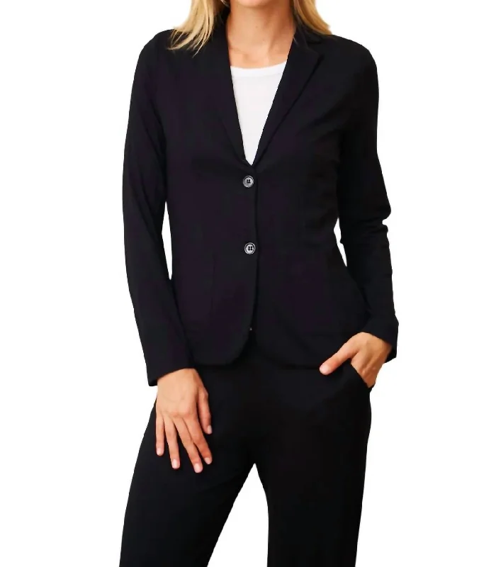 Sustainable Women's Clothing You'Ll Love Us Because Soft Touch Two Button Blazer In Noir