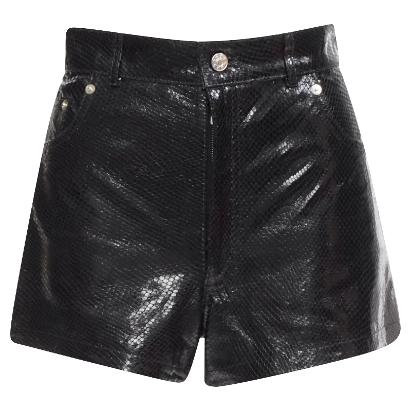 Women's Fashion-Forward Apparel Chic Urban Fashion Look Manokhi scaled leather high waisted shorts