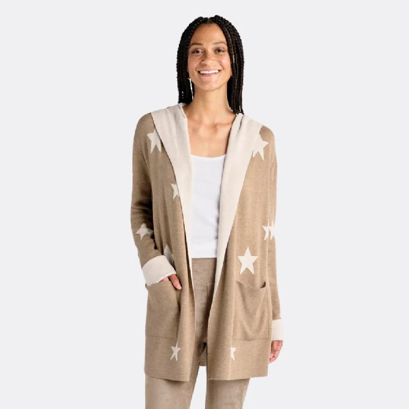 Stylish Women's Garments Elegant Contour Sydney Reversible Cardigan (Camel + Oat)