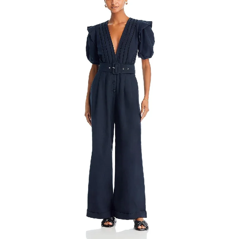 Women's Comfortable Garments Everyday Wear Womens Pleated Ladder Stitch Jumpsuit