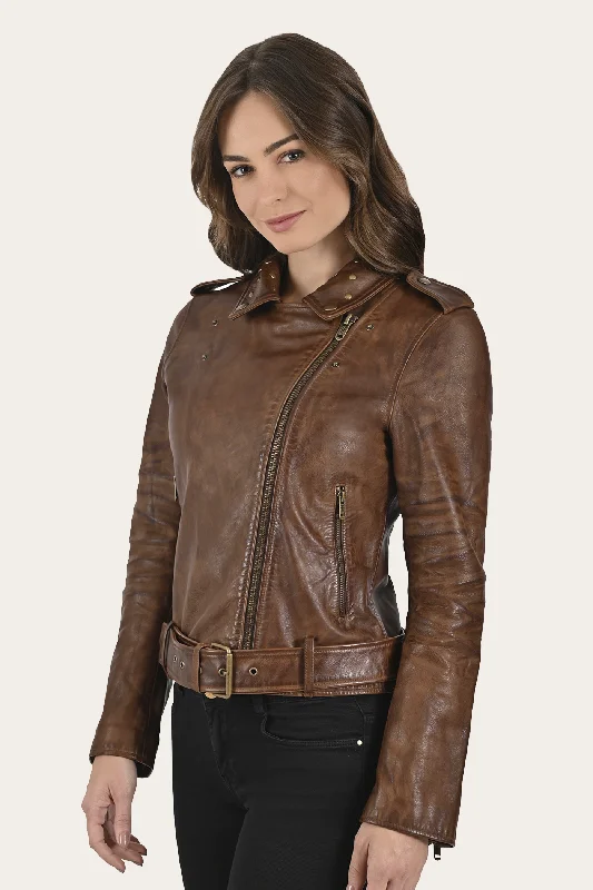 Women's Stylish Professional Garments Vintage Elegance Original Biker Leather Jacket