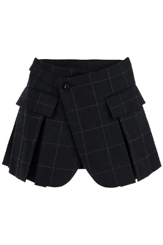 Women's Professional Garments Summer Fashion Sacai Women's Plaid Wool Skort With Check