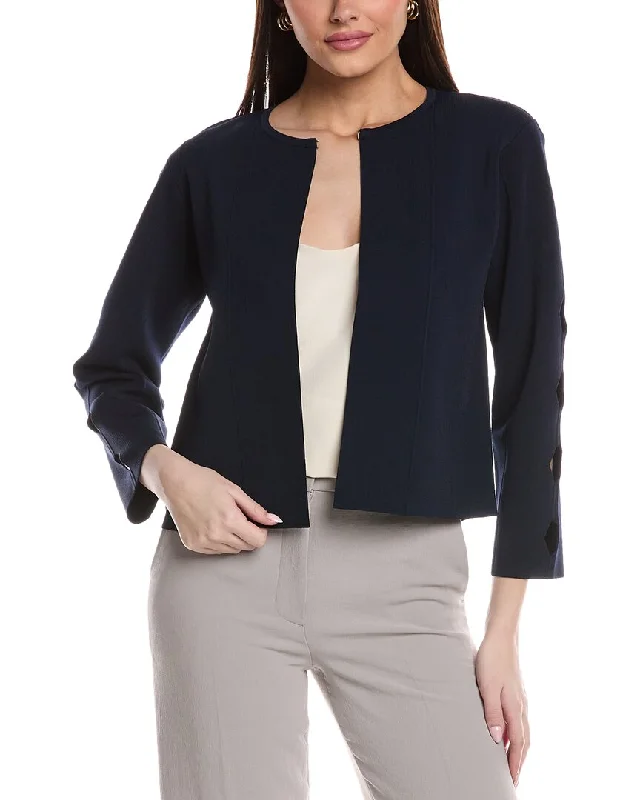 Women's Trendy Activewear Apparel New In This Season St. John Elascose Half Milano Knit Jacket