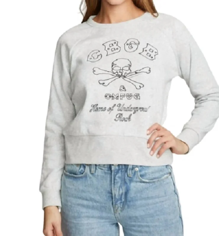 Modern Women's Attire Your Timeless Wardrobe Awaits Cbgb Crew Neck Sweatshirt In Light Grey