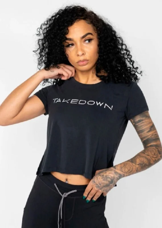 Elegant Clothing For Women Unbeatable Prices Cropped Logo Tee Black