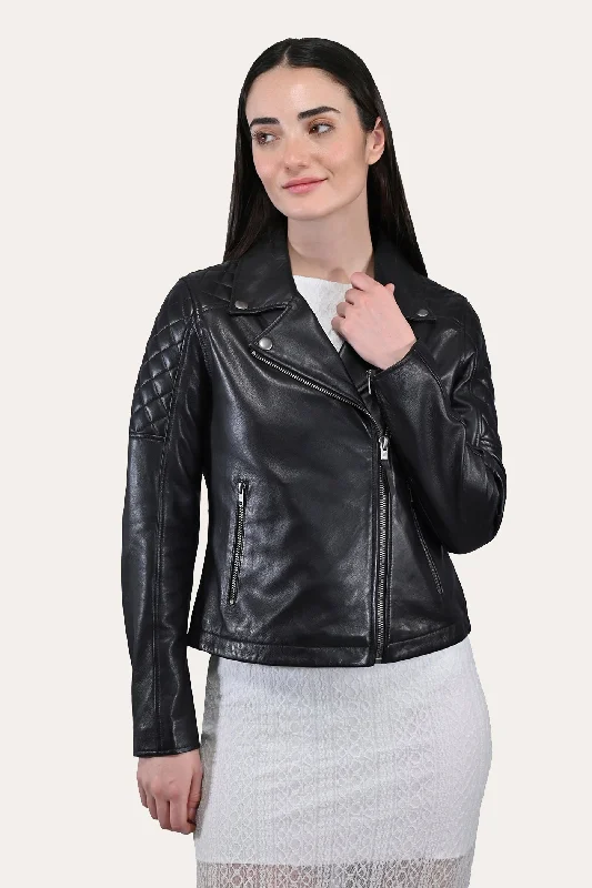 Women's Chic Outerwear Garments Refined Simplicity Frye Oxblood Biker Jacket