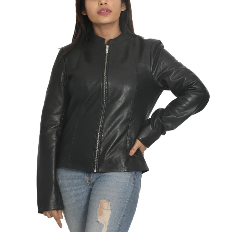 Women's Transitional Garments Feminine Charm Women's Leather Jacket