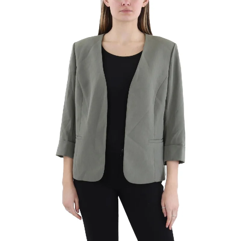 Women's Outerwear Apparel Cool Prices Womens Open Front Suit Separate Collarless Blazer