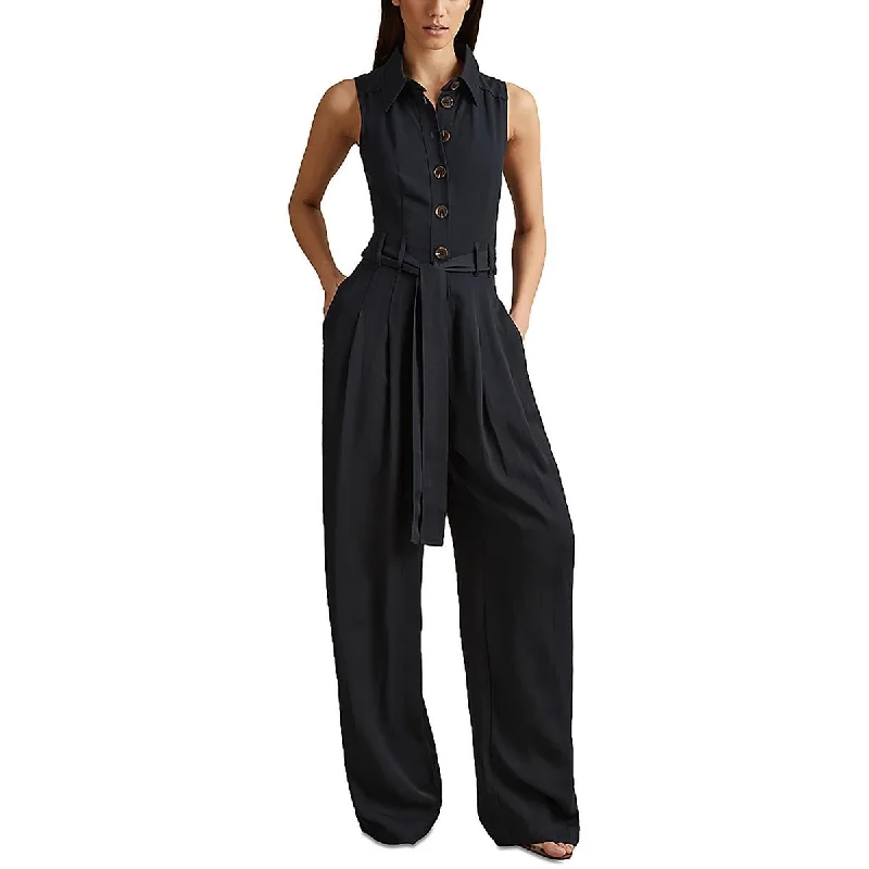 Women's Professional Garments Premium Fashion Perla Womens Linen Blend Open Back Jumpsuit