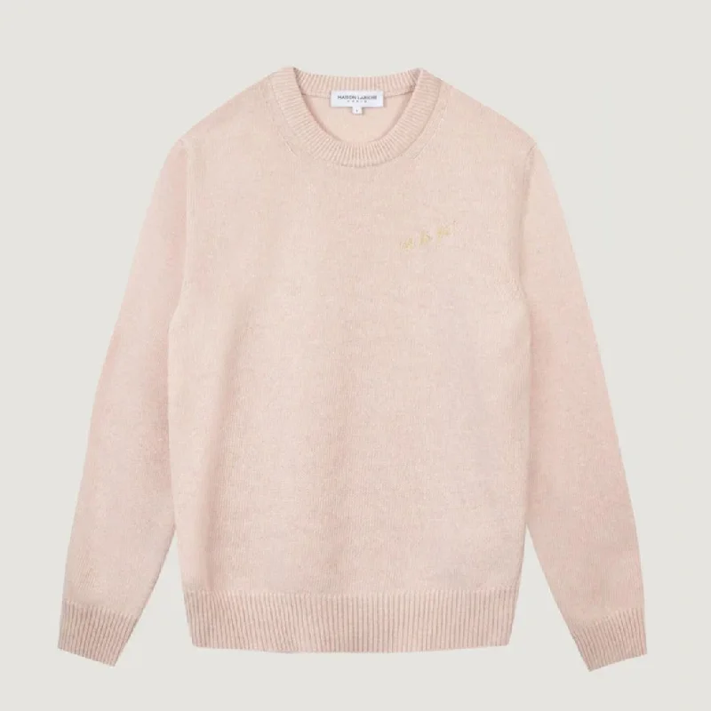 Women's Weekend Outfit Premium Style "Oh La La" Choiseul Recycled Wool Sweater (English Pink)