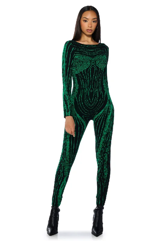 Women's Outerwear Apparel Romantic Flair SHOW OFF BODY CONTOUR JUMPSUIT