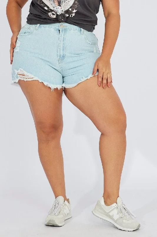 Affordable Luxury Women's Garments Urban Sophistication Denim Relaxed Shorts High Rise