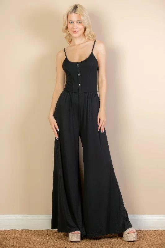 Women's Casual Attire Limited Styles FASHNZFAB Women's Button Front Wide Leg Jumpsuit