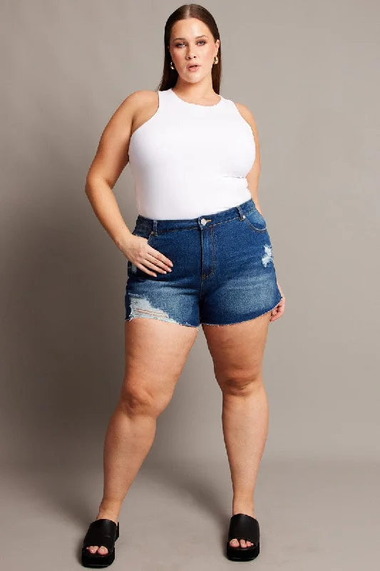 Women's Party Outfit Ends Soon Denim Relaxed Shorts High Rise