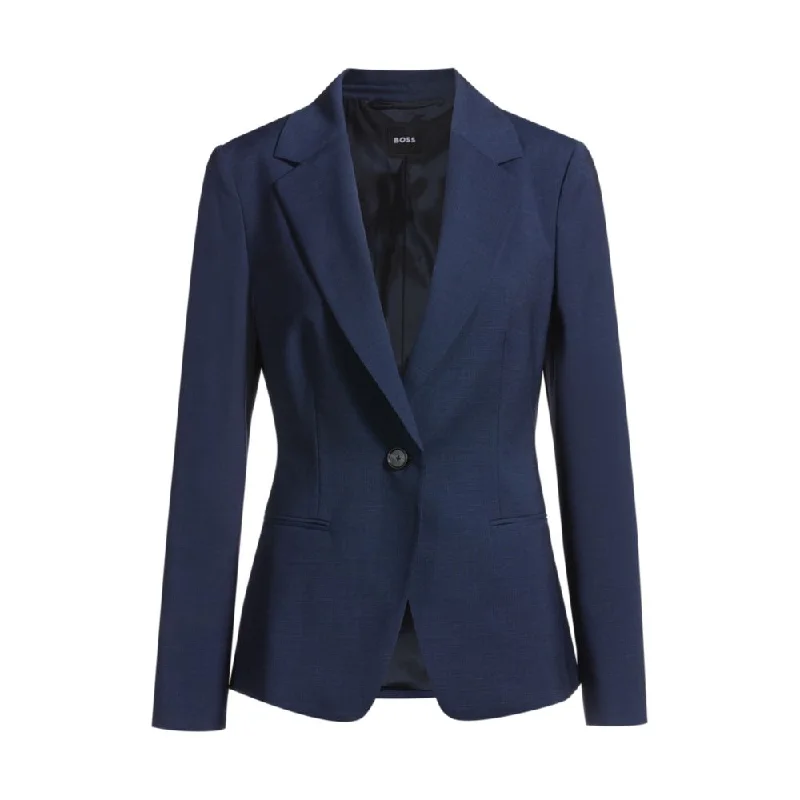 Women's Clothes For Work Exclusive Deals Online Regular-fit blazer in micro-check virgin wool