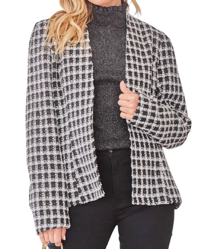 Women's Cozy Clothes Discount Extravaganza Forever Has Begun Tweed Jacket In Black