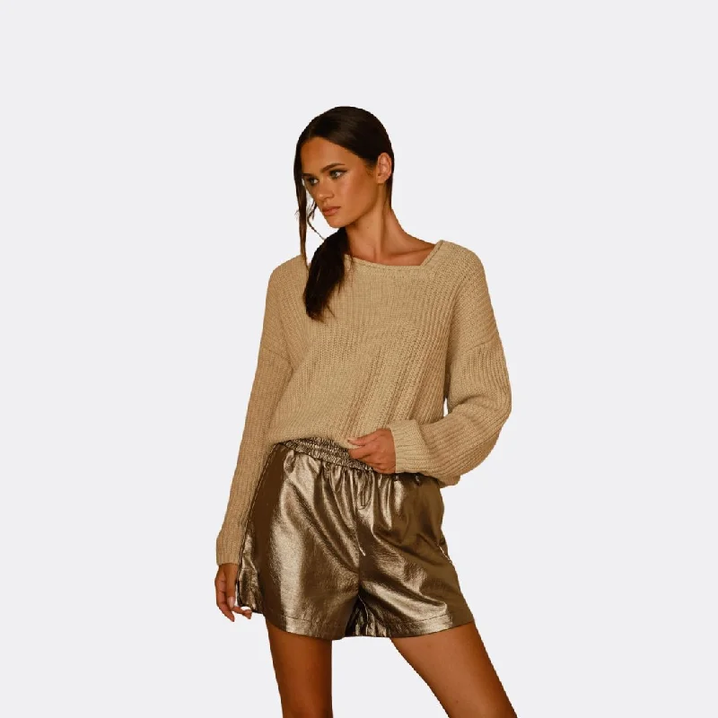 Women's Cozy Outfit For Lounging Imeless Style Ellie Sweater (Bone)