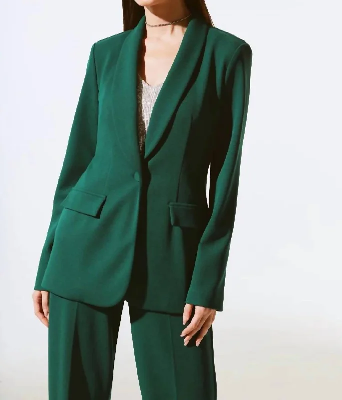 Women's Elegant Clothing Sets Don'T Miss Out Scuba Crepe Blazer In Absolute Green