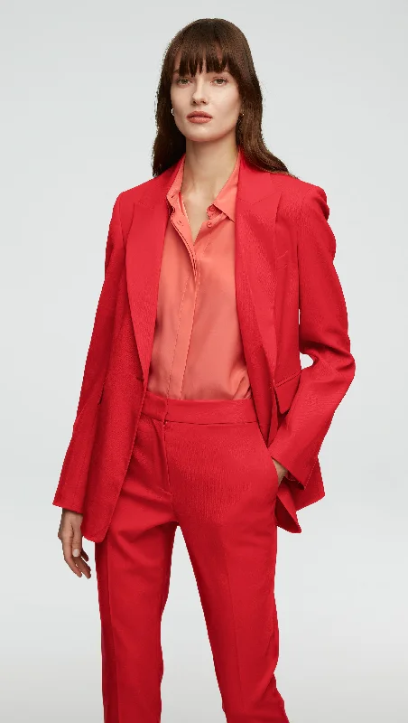 Women's Holiday Clothes Limited Time Special Offer Single Button Blazer in Seasonless Wool | Poppy