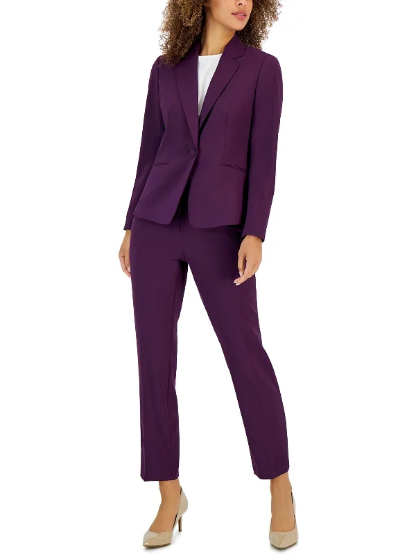 Stylish Women's Garments Mid - Week Surprise Petites Womens Solid Polyester One-Button Blazer