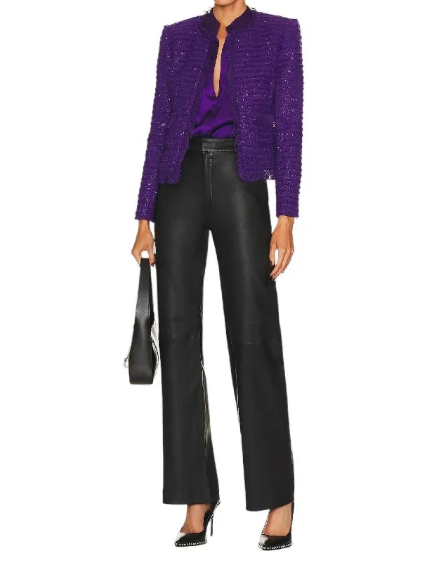 Women's Night-Out Clothes Style Without Limits Angelina Tweed Blazer In Deep Violet