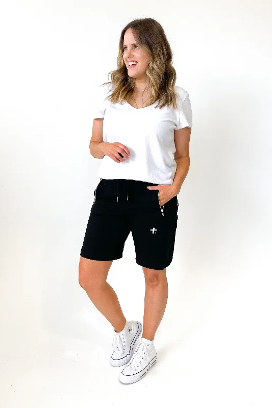 Affordable Women's Clothing Lighten Up With Nordic Styles Federation Escape Shorts Ink Dot Black