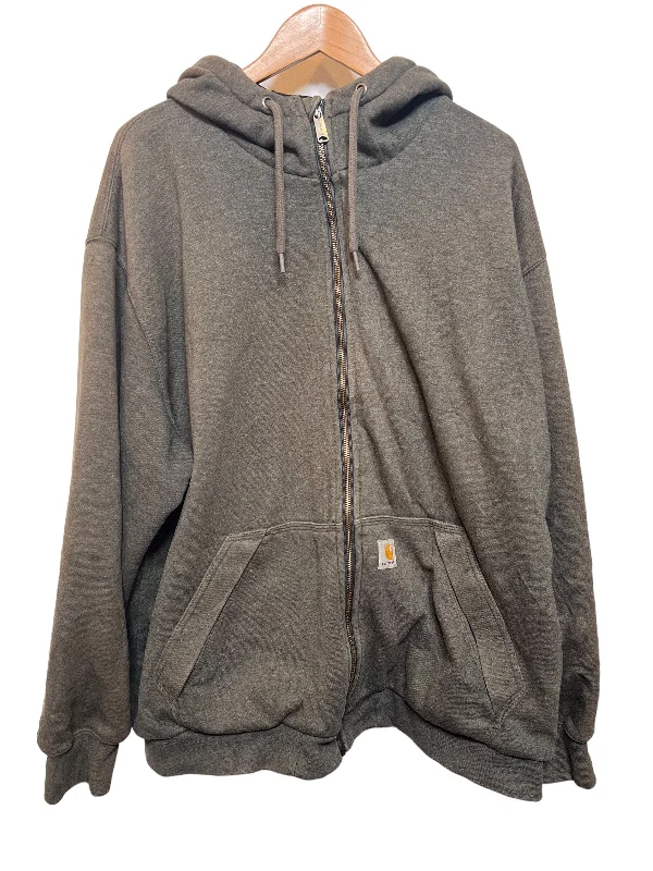 Formal Attire For Women Unleash Your Trend Driven Style Grey Carhartt Zipped Hoodie (Size XXL)