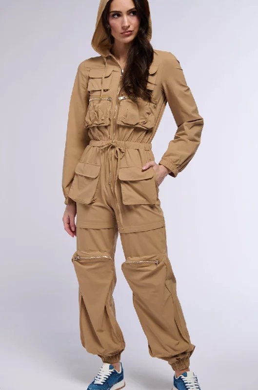 Women's Comfortable Lounge Attire Limited-Time Offer PENNY HOODED CARGO JUMPSUIT