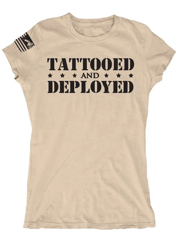 Women's Outerwear Garments Trendy Women's Collection Women's Tattooed and Deployed Tee