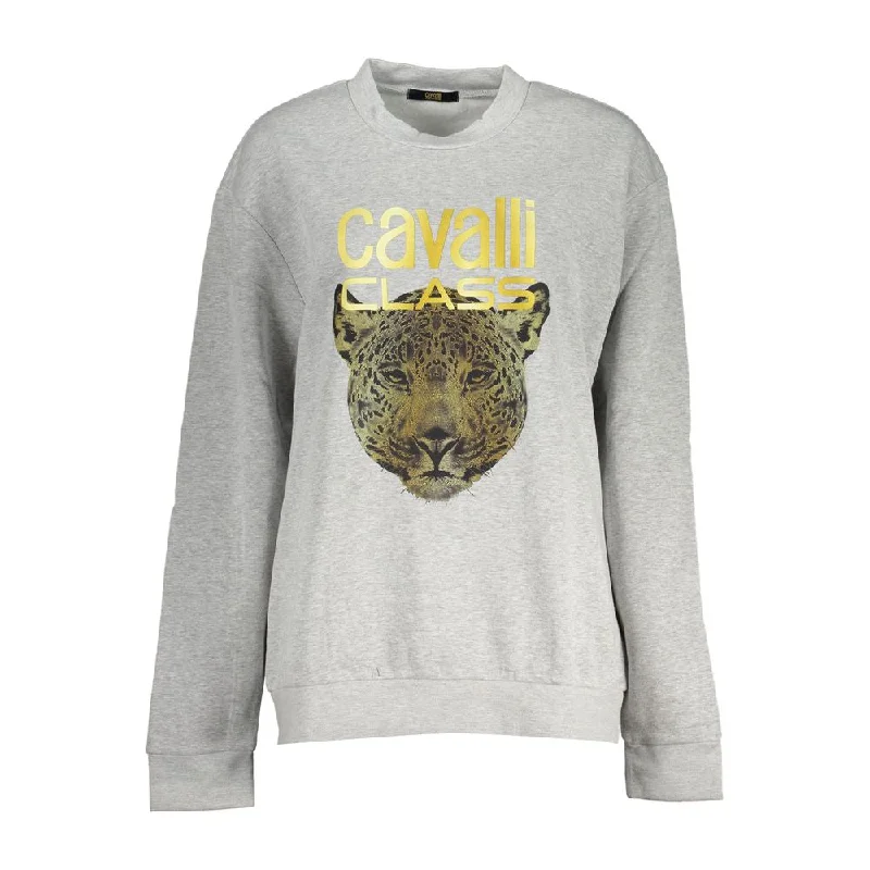 Women's Athletic Clothes Formal Outfit Cavalli Class Chic  Crew Neck Fleece Women's Sweatshirt