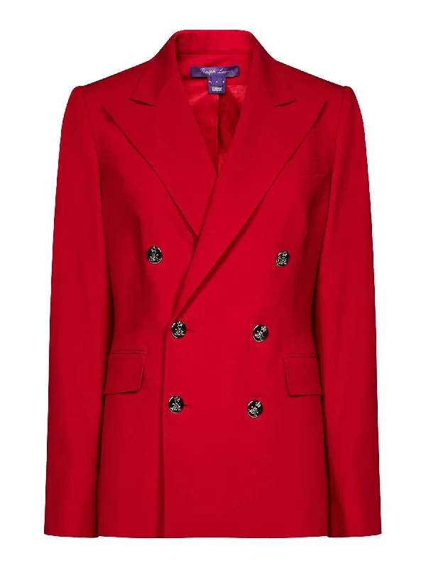 Chic Clothing For Women Limited Edition Women's Stretch Wool Crepe Blazer In Rouge Red