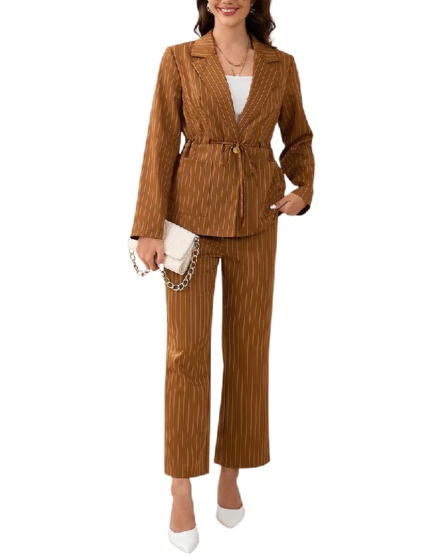 Charming Women's Holiday Apparel Stylish Spring Fashion VERA DOLINI 2pc Blazer & Pant Set