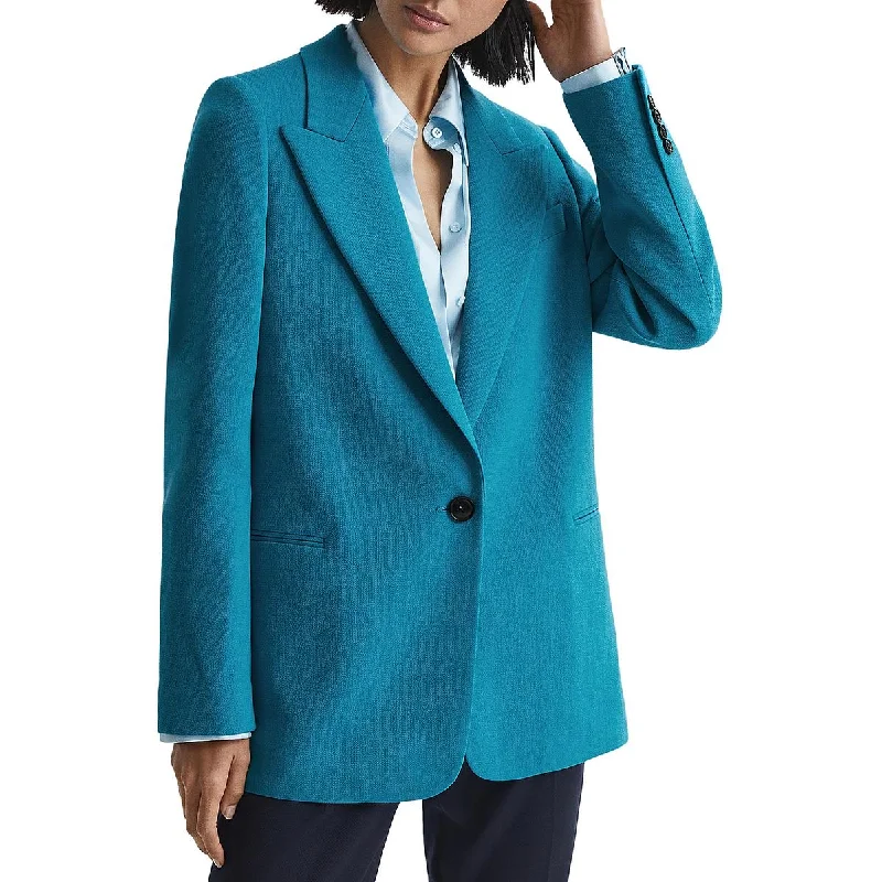 Comfortable Women's Apparel Chic Styles Womens Shoulder Pads Long Sleeve One-Button Blazer