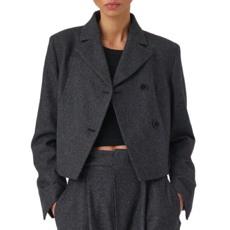 Women's Clothing For Work Discover Now Cropped Blazer In Charcoal