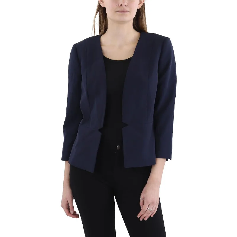 Women's Vintage Garments Limited Styles Womens Collarless Business Open-Front Blazer