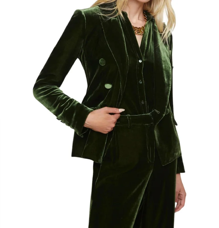 Women's Clothes For The Office Limited Time Offers Kenzie Double Breasted Blazer In Deep Olive