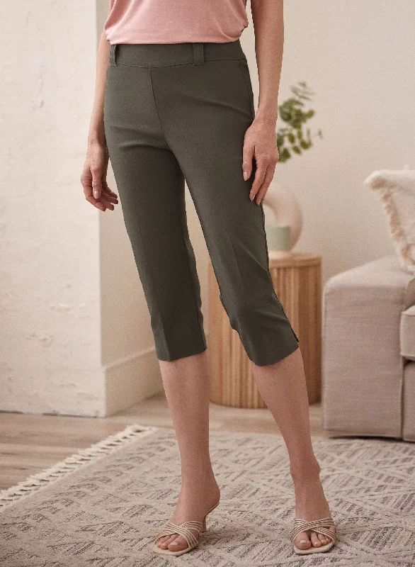 Women's Casual Wear Clothing Chic Styles Pull-On Bengaline Capris