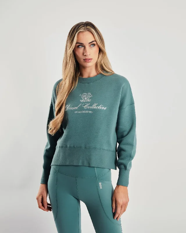 Vintage-Inspired Garments Quality Wear Celeste Sweatshirt Green Trail