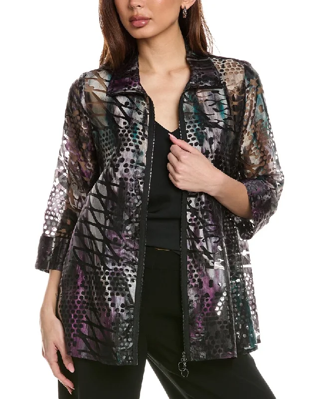 Women's Fashionable Attire For Work End - Of - Month Blowout Joseph Ribkoff Burnout Sheer Jacket