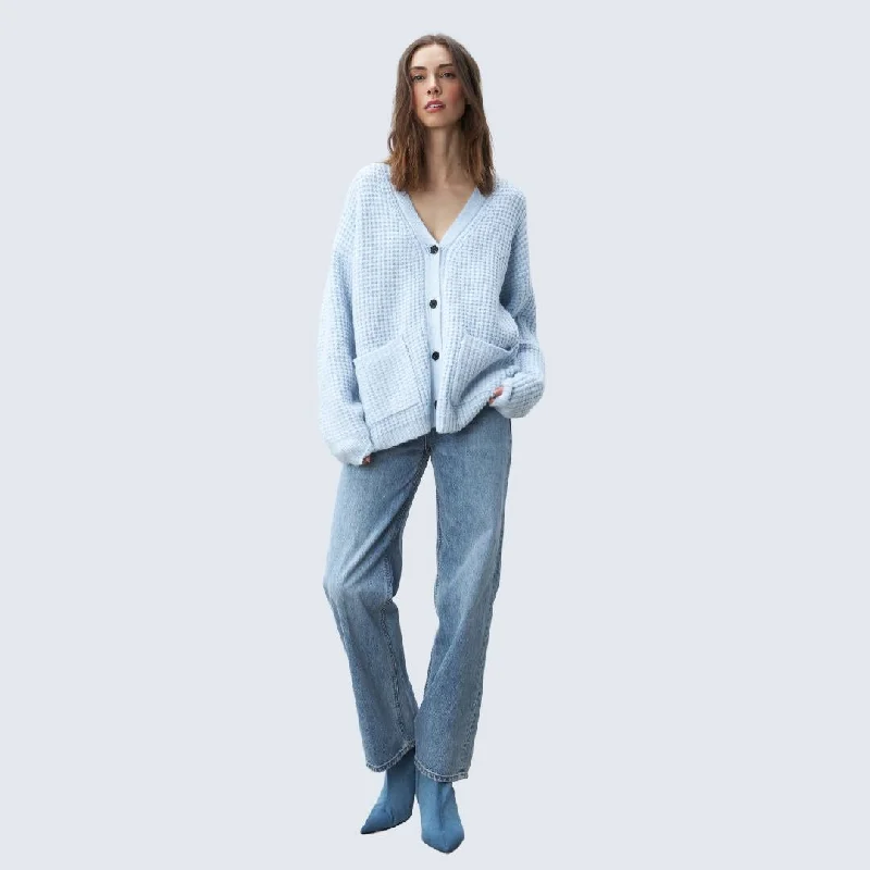 Vintage-Inspired Garments Minimalist Office - Ready Style Maddy Cardigan (Baby Blue)