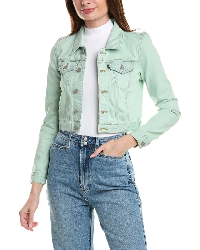 Women's Clothing Outfit Set Effortless Style NEON BLONDE Cropped Jacket