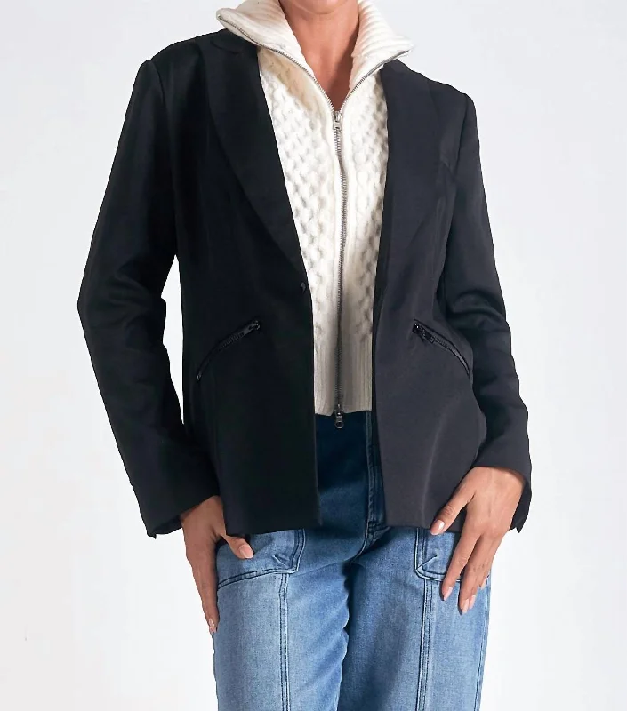 Women's Seasonal Wardrobe Clothing Limited Stock, Big Sale Blazer Sweater In Black