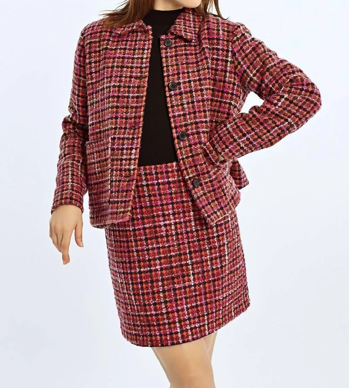 Formal Clothing For Women Gift Ideas Textured Woven Jacket In Multi-Purple