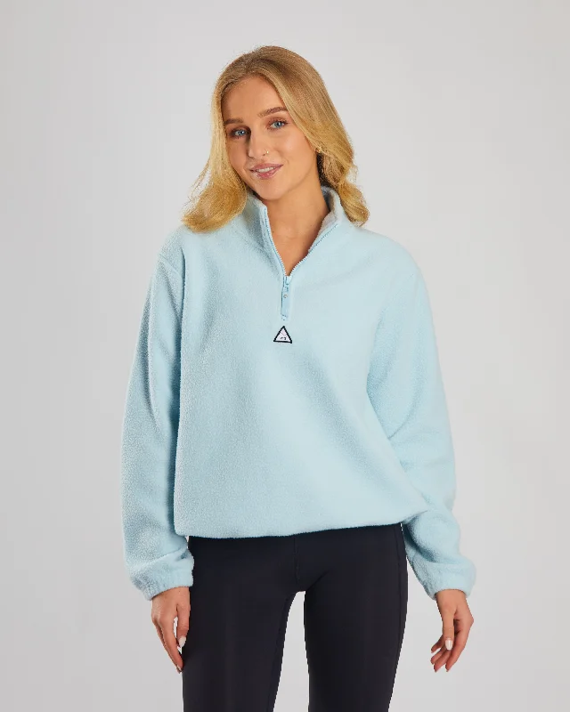 Affordable Women's Clothing Classic Appeal Jacqueline Fleece Half Zip Cool Blue