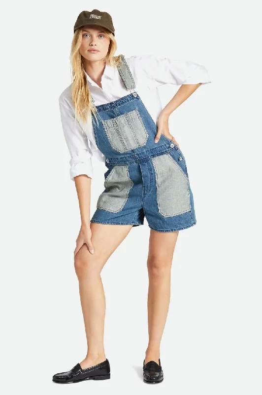 Women's Trendy Garments Elegant Styles Costa Short Overall - Two Tone Indigo