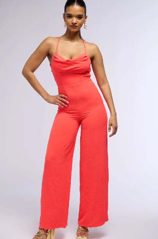 Women's Formal Event Clothing All Season Fashion Collection BEGINNER'S LUCK STRAPPY STRAIGHT LEG JUMPSUIT