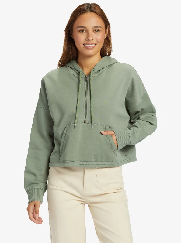 Casual Attire For Women Women's Fashion Hotspots Drakes Cove Half-Zip Hoodie - Agave Green