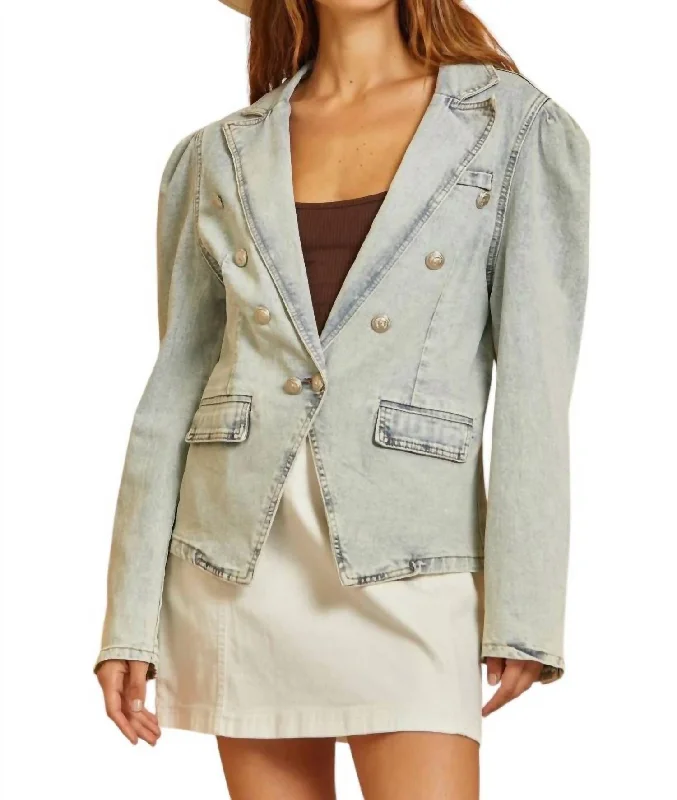 Women's Evening Clothes Top Brand Discounts Finding A Hidden Gem Denim Blazer In Light Wash