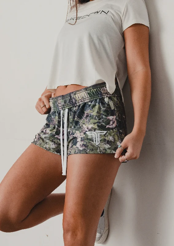 Women's Vacation Outfit Hurry Before It's Gone Hunter Camo Women’s Gym Short (3” Inseam)