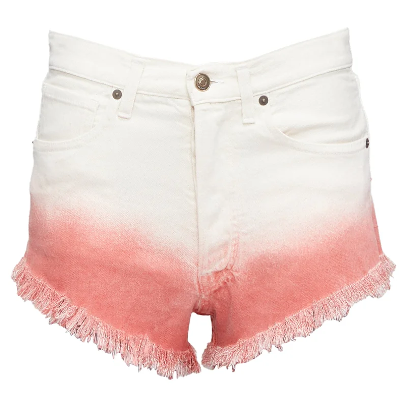 Women's Holiday Outfit Massive Selection Sale Alanui Papaya Ombre Dip Dye Frayed Denim Shorts